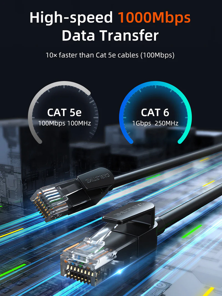 CABLETIME καλώδιο δικτύου CT-CAT6U, CAT 6 UTP, 250 MHz, CCA, 1.5m, μαύρο - Image 4