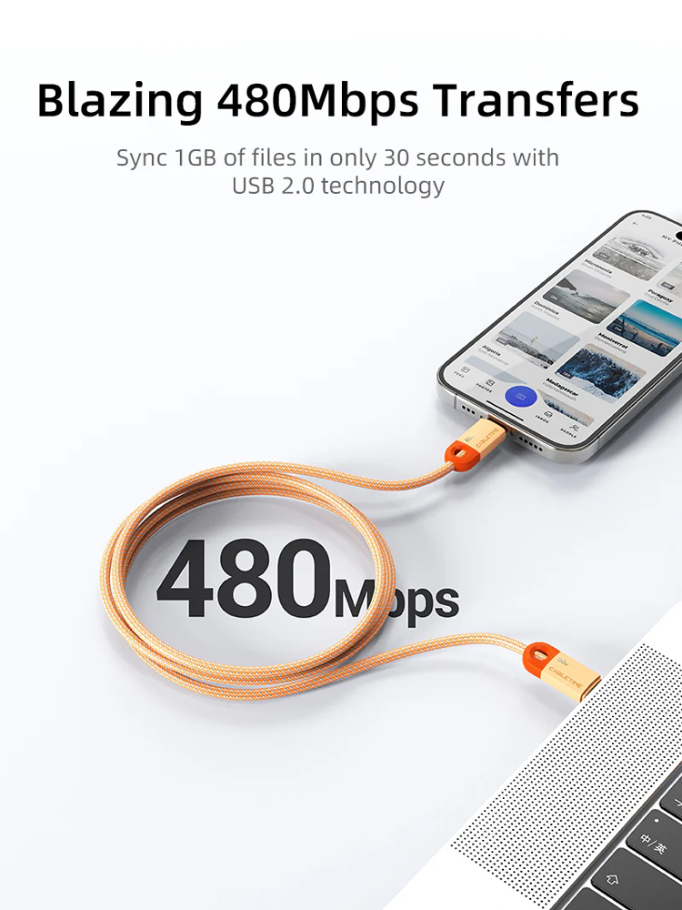 CABLETIME καλώδιο USB-C CT-CM60-PBW, 60W PD, 480Mbps, 0.25m, μαύρο - Image 3