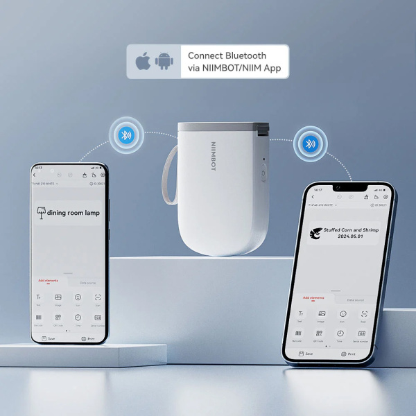 Alternative view of NIIMBOT smart θερμικός εκτυπωτής ετικετών D11-H, 300dpi, Bluetooth, λευκός