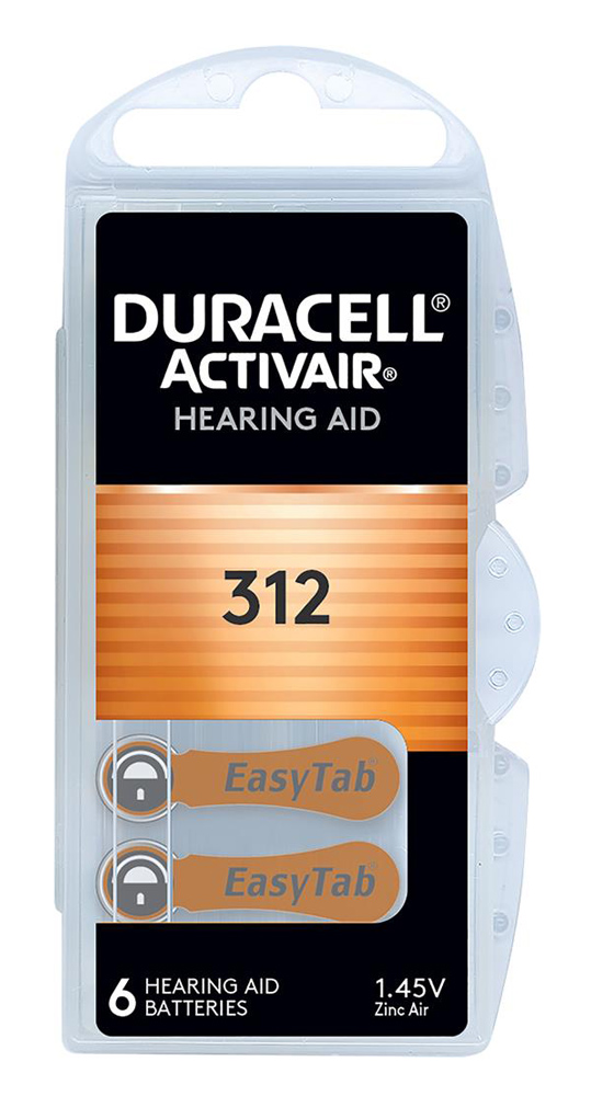 DURACELL μπαταρίες ακουστικών βαρηκοΐας Activair 312, 1.45V, 6τμχ