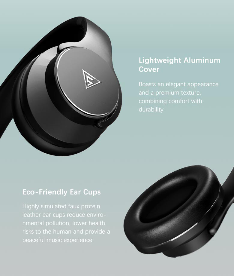 DOQAUS headphones DESIGN 1, ασύρματα & ενσύρματα, Φ40mm, 600mAh, μαύρα - Image 7