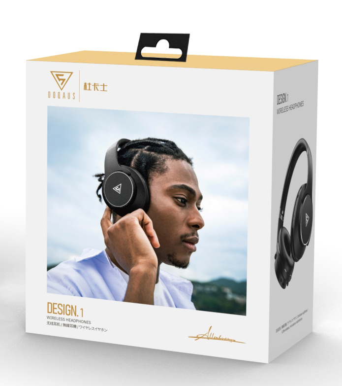 DOQAUS headphones DESIGN 1, ασύρματα & ενσύρματα, Φ40mm, 600mAh, μαύρα - Image 8