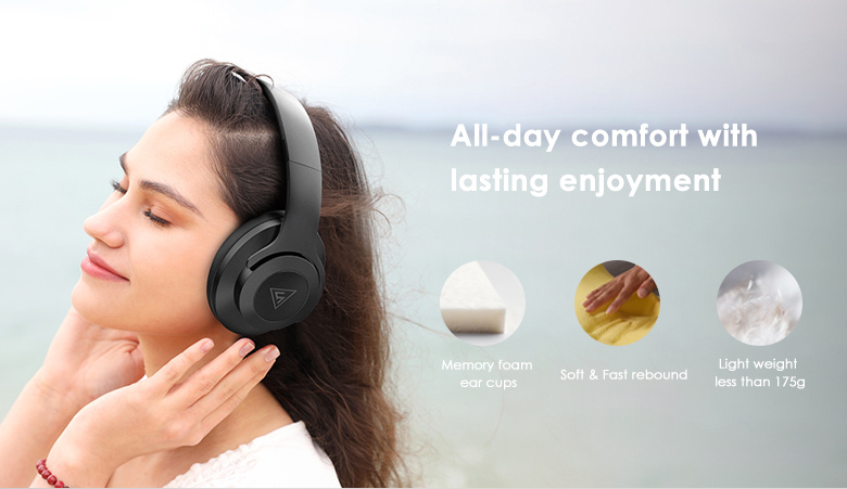 DOQAUS headphones DESIGN 2, ασύρματα & ενσύρματα, Φ40mm, 600mAh, μαύρα - Image 7