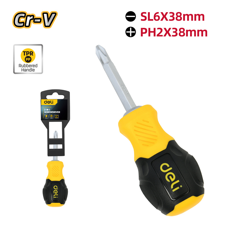 DELI κατσαβίδι DL632101 με διπλή κεφαλή, μαγνητικό, 6mm/PH2x38mm - Image 3