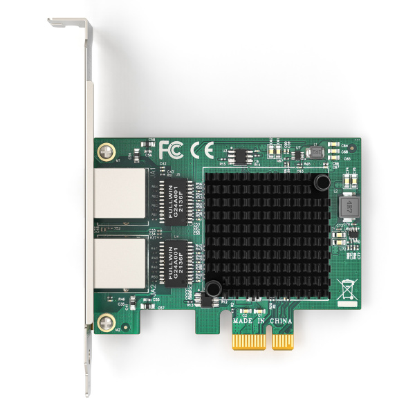 Alternative view of EDUP κάρτα επέκτασης δικτύου PCIe σε 2x RJ45 EP-9613, 1000Mbps