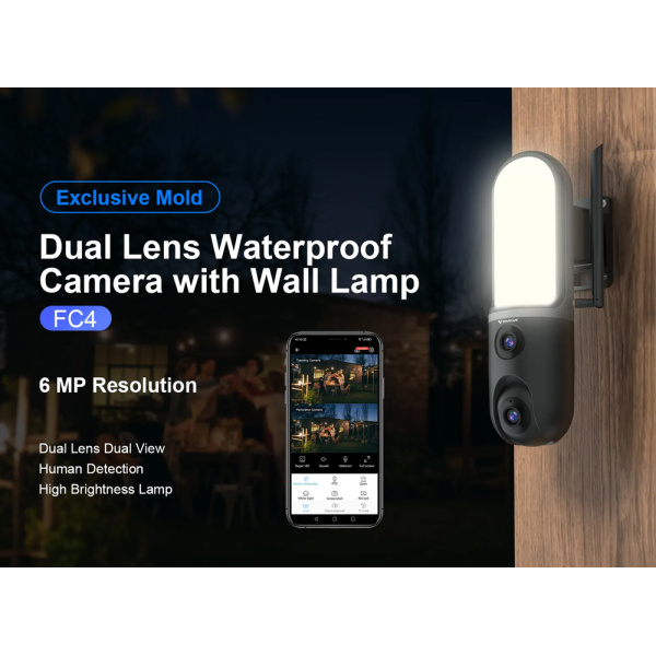 Alternative view of VSTARCAM smart κάμερα FC4 με φωτισμό, dual lens, 3MP, WiFi, SD, PTZ, IP66