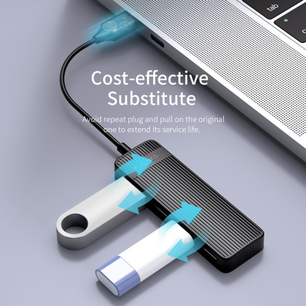 Alternative view of ORICO USB hub FL02, 4x θυρών, USB 2.0, 480Mbps, USB σύνδεση, μαύρο
