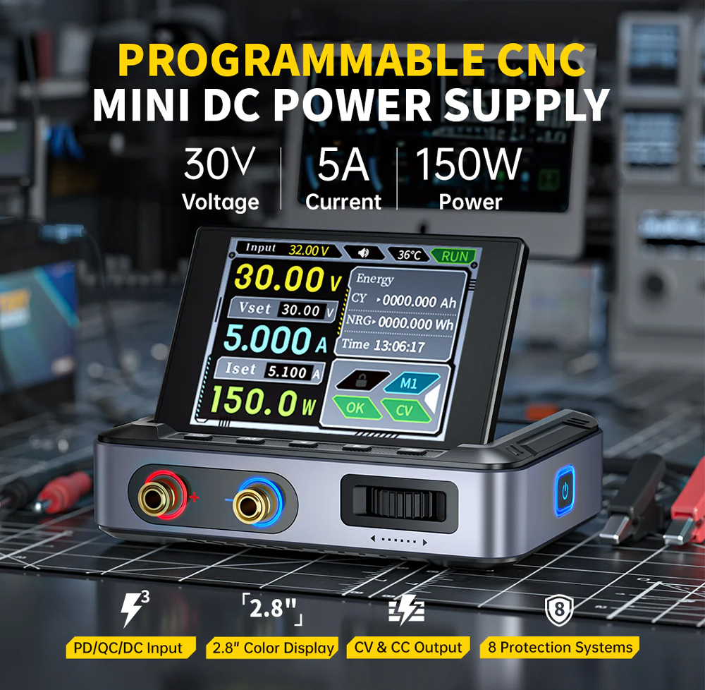 FNIRSI μίνι τροφοδοτικό πάγκου DPS-150, 150W - Image 3