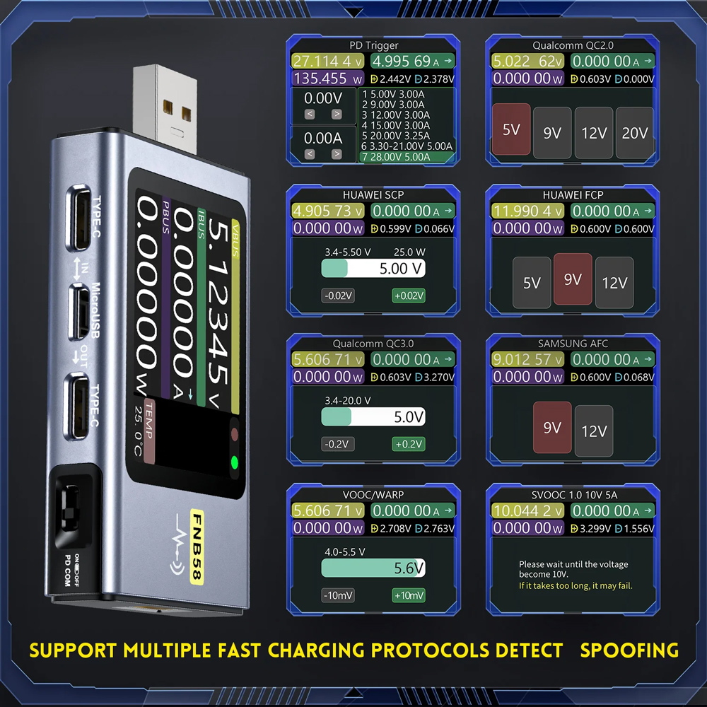 FNIRSI USB tester φόρτισης FNB58 - Image 3