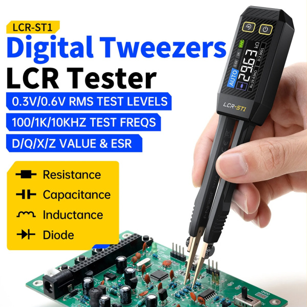 Alternative view of FNIRSI ψηφιακό LCR/SMD/ESR tester LCR-ST1, επαναφορτιζόμενο