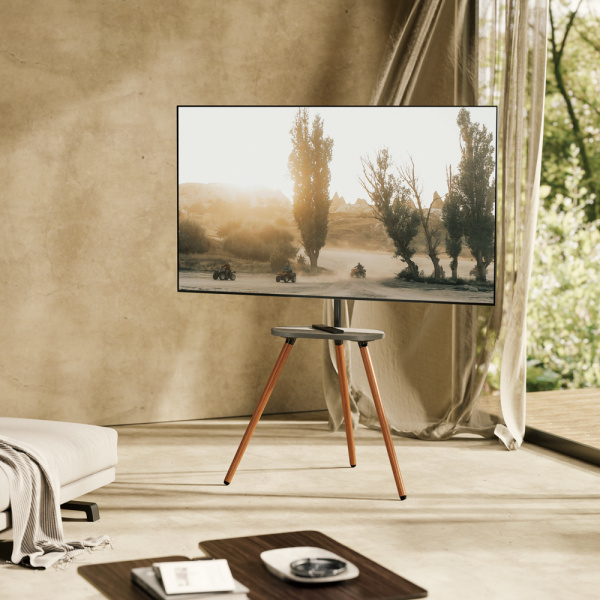 Alternative view of BRATECK βάση τηλεόρασης δαπέδου FS28-44F-04, 43-65", έως 35kg, με ράφι