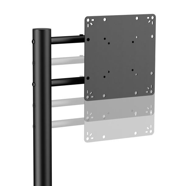 Alternative view of BRATECK βάση τηλεόρασης δαπέδου FS54-22T-02W, 17-43", έως 15kg, με ράφι & ροδάκια, μαύρη