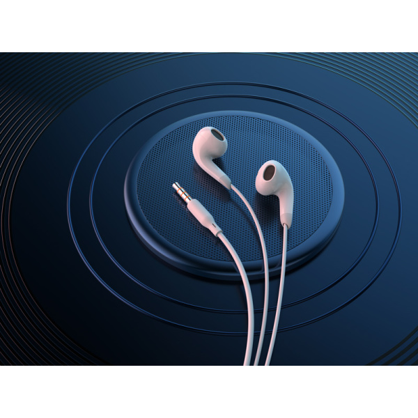 Alternative view of CELEBRAT earphones με μικρόφωνο G27, 3.5mm σύνδεση, Φ14mm, 1.2m, λευκά