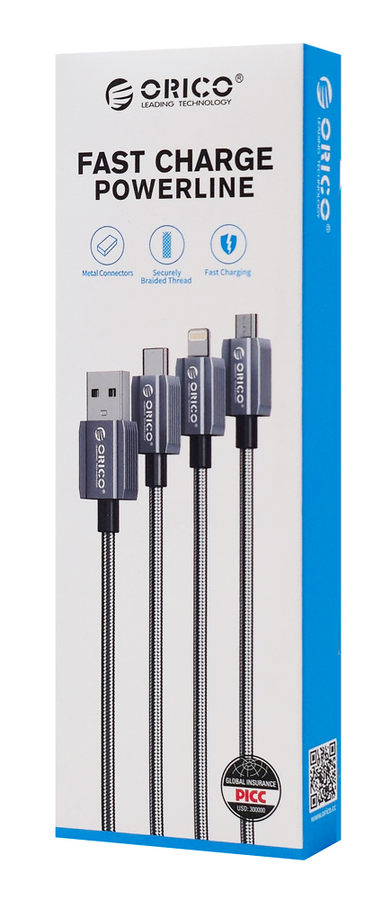 ORICO καλώδιο Lightning σε USB GQA12, 2.4A, 480Mbps, 1m, μαύρο - Image 4