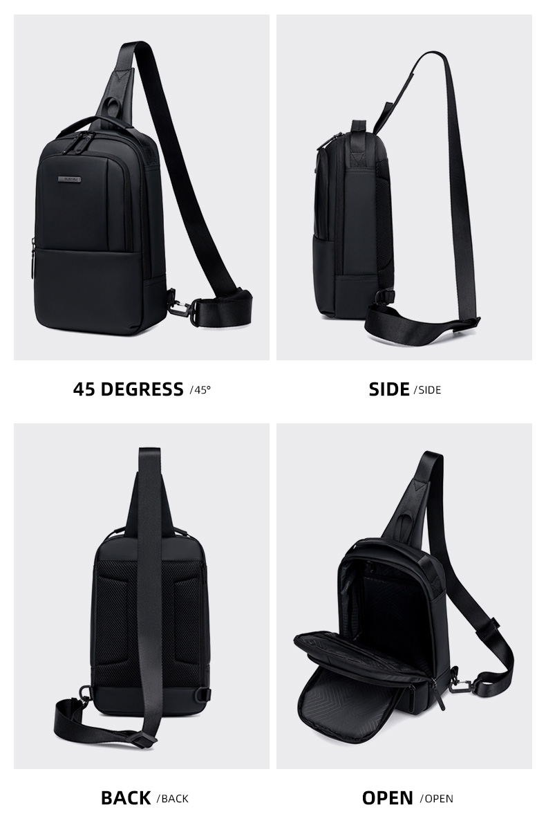 GOLDEN WOLF τσάντα Crossbody GXB00725, 4L, μαύρη - Image 8