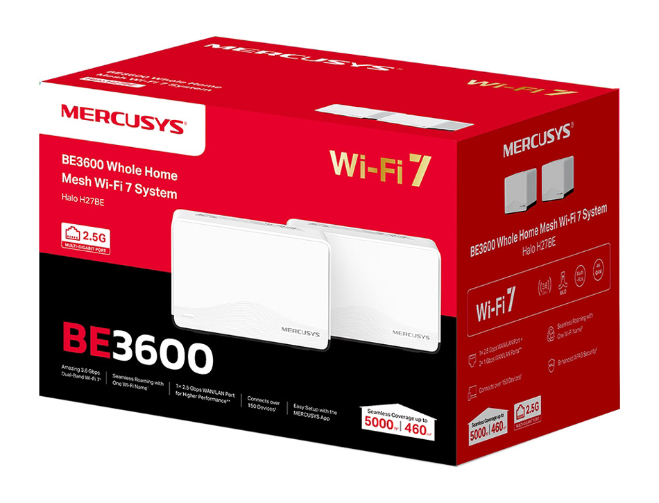 MERCUSYS Whole Home Mesh Wi-Fi 7 System Halo H27BE, 3.6Gbps Dual Band, 2τμχ, V.1.0 - Image 7