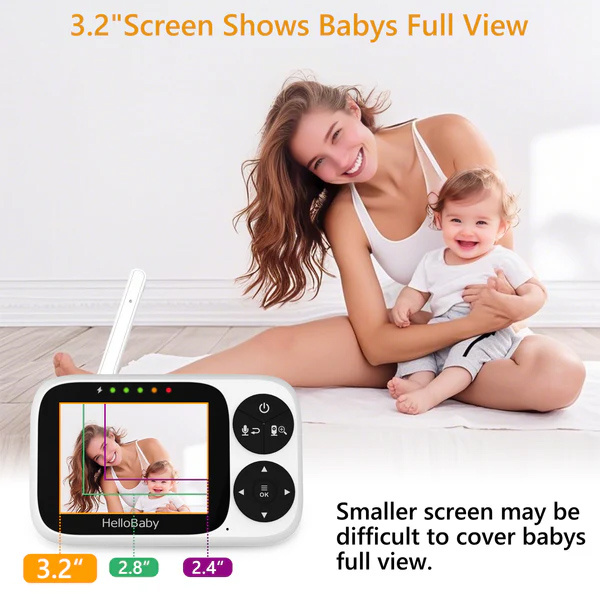 Alternative view of HELLOBABY ενδοεπικοινωνία μωρού HB2033 με κάμερα & οθόνη 3.2", 720p