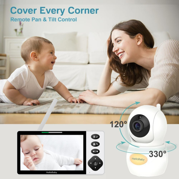 Alternative view of HELLOBABY ενδοεπικοινωνία μωρού HB6084L με κάμερα & οθόνη 5.5", 720p, PTZ