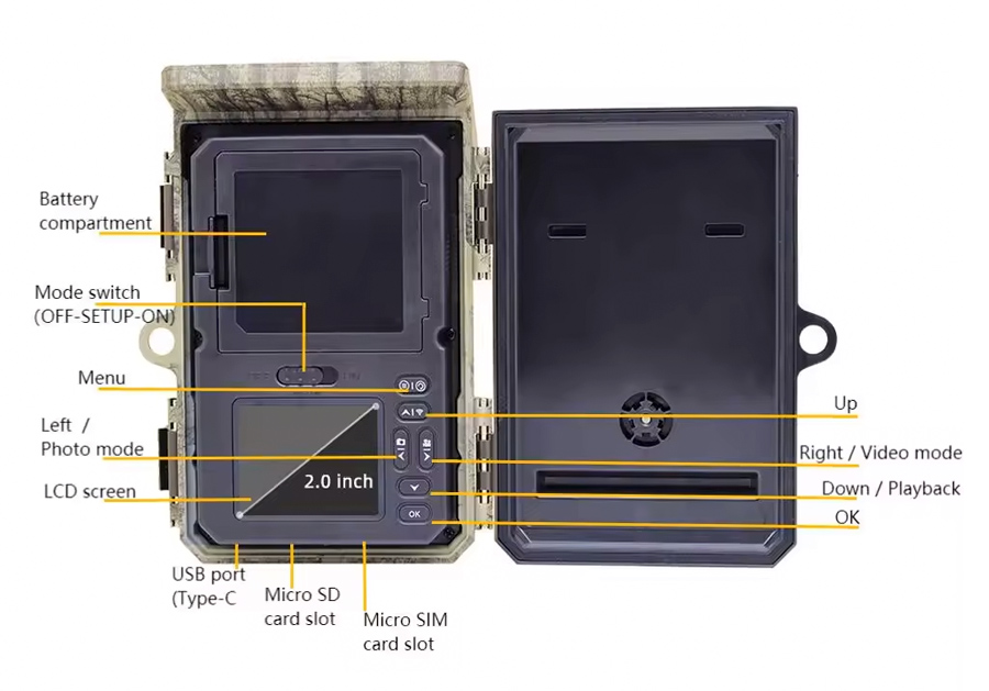 SUNTEK smart ηλιακή κάμερα κυνηγού HC-600PRO, PIR, 4G, 30MP/2K, SD, IP65 - Image 7