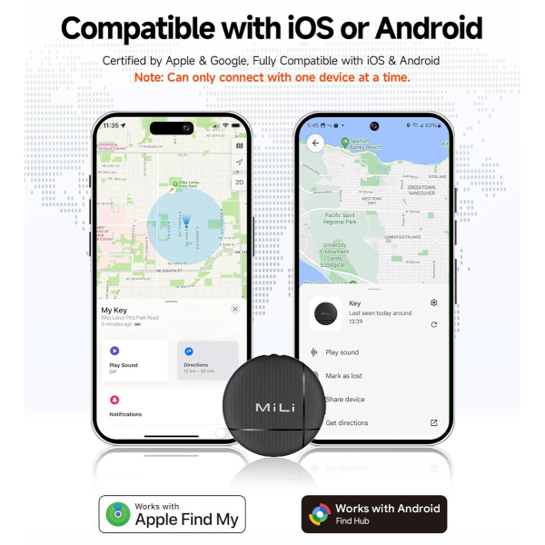 Alternative view of MILI smart tag LiTag Duo για iOS & Android συσκευές, Bluetooth tracker, μαύρο
