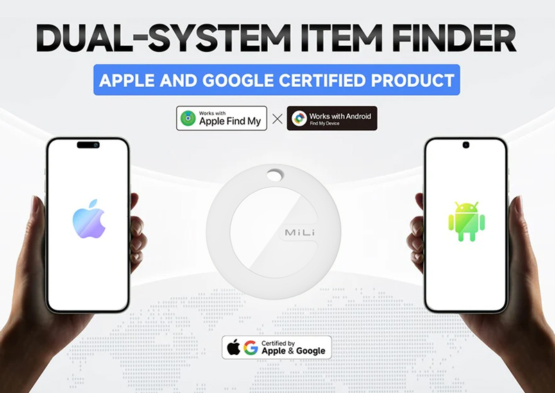 MILI κουδούνι ποδηλάτου με smart tag MiTag Duo, iOS & Android, Bluetooth tracker, μαύρο/λευκό - Image 4