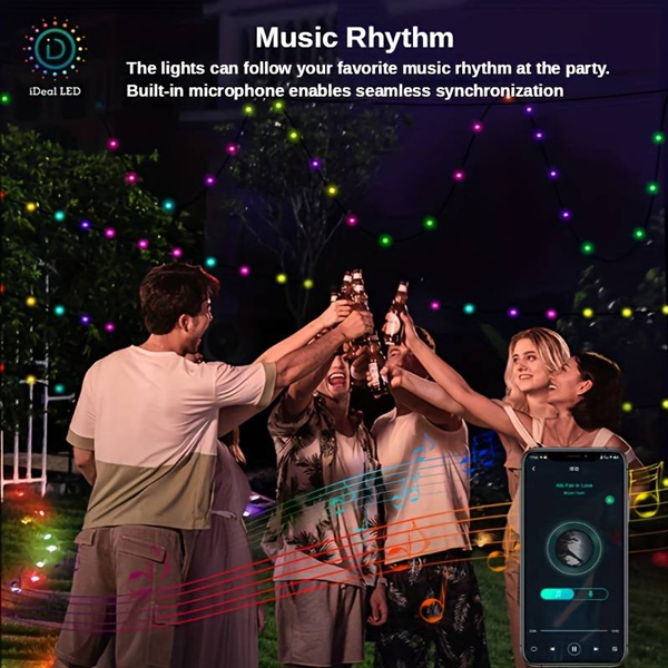 POWERTECH smart LED καλωδιοταινία HLL-0132, RGB, IP44, Bluetooth, 15m - Image 5