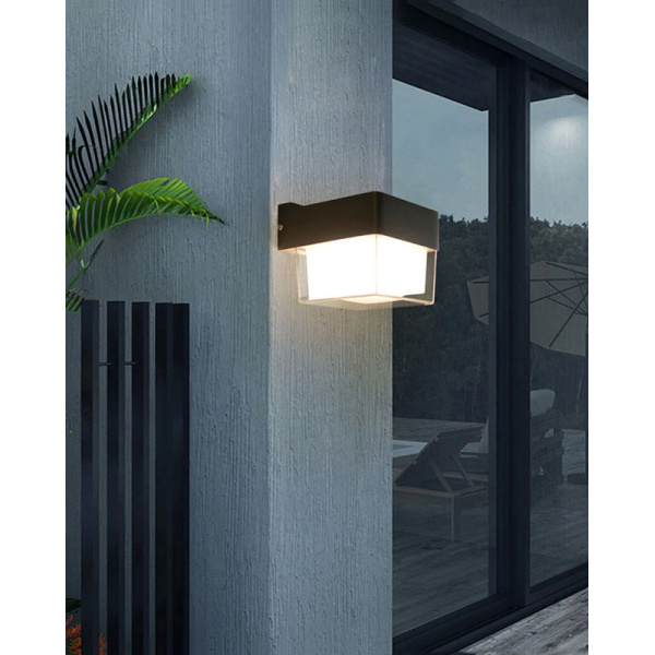 Alternative view of POWERTECH LED φωτιστικό τοίχου HLL-0157, 7W, 4000K, 560lm, IP65, μαύρο