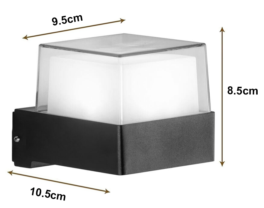 POWERTECH LED φωτιστικό τοίχου HLL-0157, 7W, 4000K, 560lm, IP65, μαύρο - Image 5