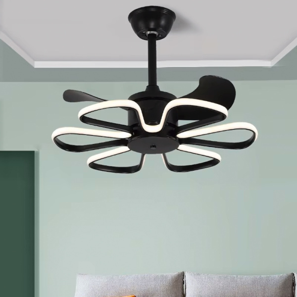Alternative view of POWERTECH ανεμιστήρας οροφής HLL-0174 με LED φως, 96W, Φ55x35cm, μαύρος