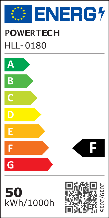 POWERTECH LED φωτιστικό οροφής HLL-0180, 50W, 4000K, Φ60cm x 120cm, μαύρο - Image 4