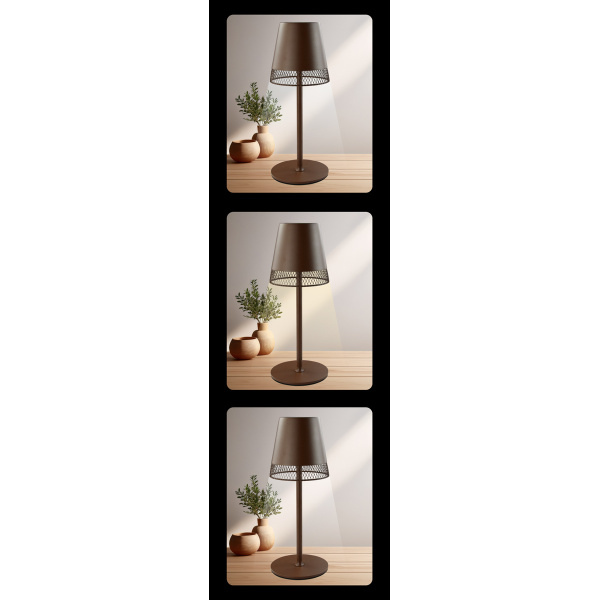 Alternative view of POWERTECH LED επιτραπέζιο φωτιστικό HLL-0191, ρυθμιζόμενο, επαναφορτιζόμενο, καφέ