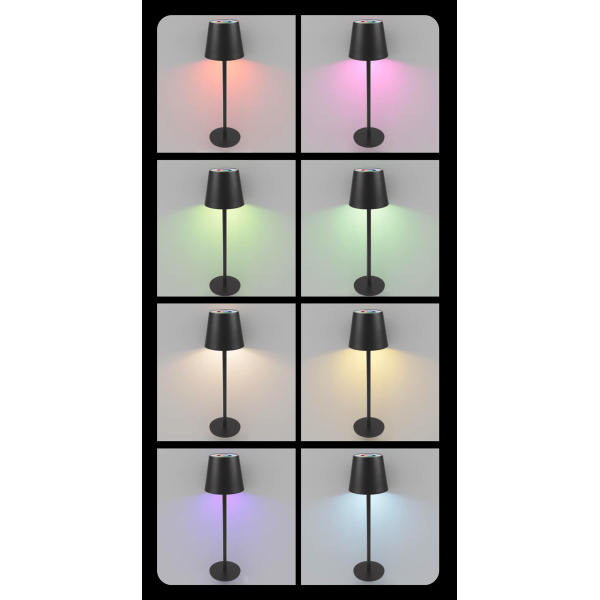 Alternative view of POWERTECH LED επιτραπέζιο φωτιστικό HLL-0196, RGB, ρυθμιζόμενο, επαναφορτιζόμενο, λευκό