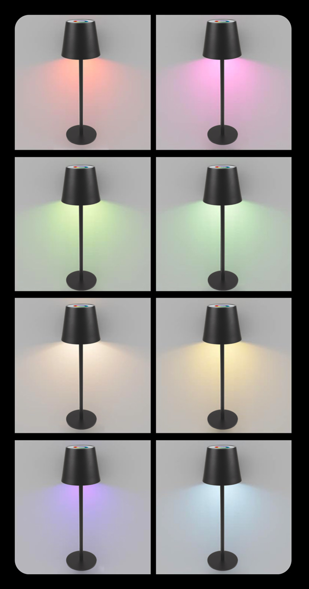 POWERTECH LED επιτραπέζιο φωτιστικό HLL-0196, RGB, ρυθμιζόμενο, επαναφορτιζόμενο, λευκό - Image 2