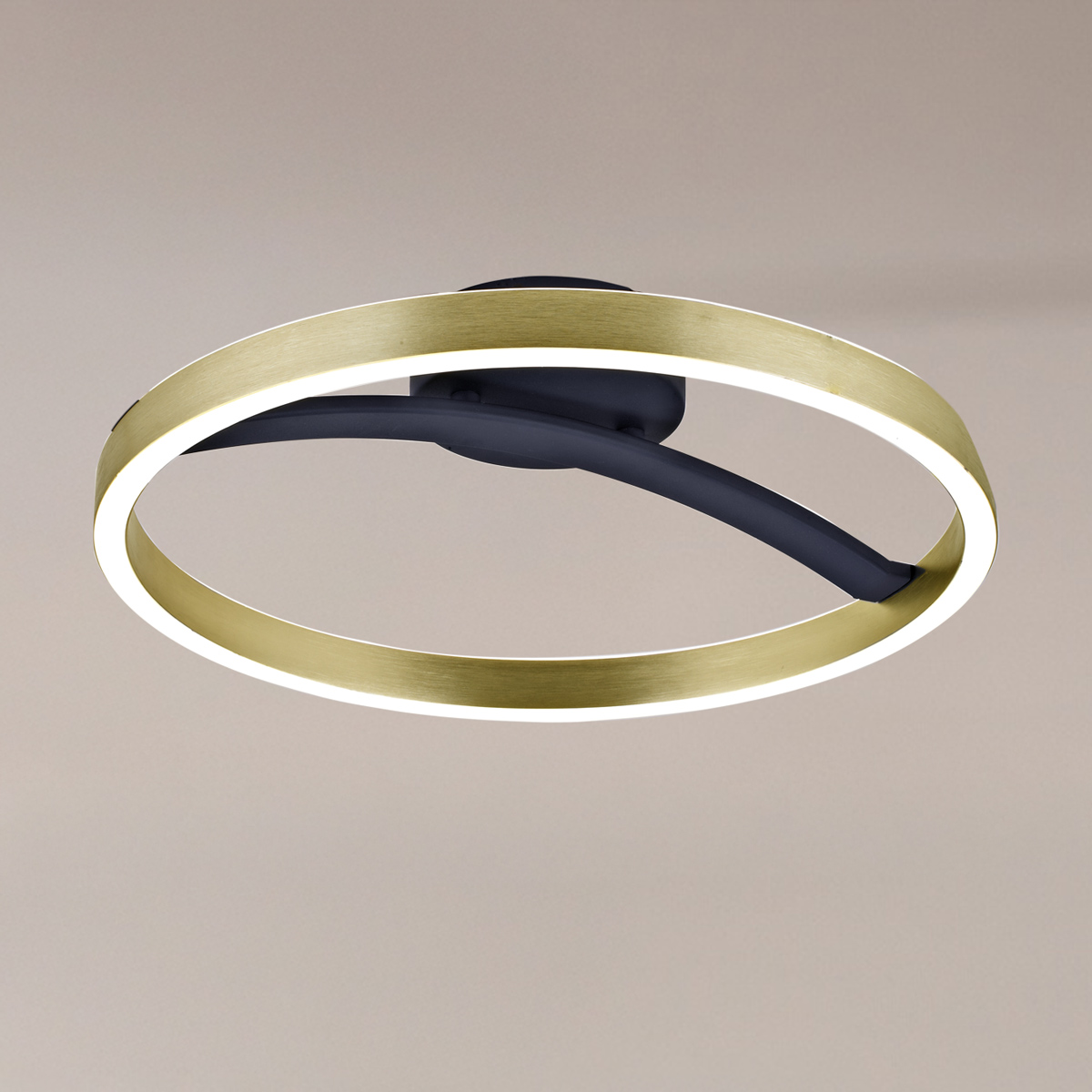 POWERTECH LED φωτιστικό οροφής HLL-0199, 29W, 4000K, Φ38x10cm, χρυσό/μαύρο - Image 2