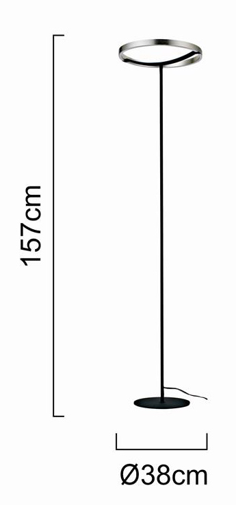 POWERTECH LED φωτιστικό δαπέδου HLL-0204, 42W, 4000K, Φ38x157cm, ασημί/μαύρο - Image 4