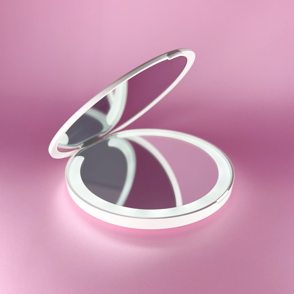 Alternative view of HOME USE καθρέφτης χειρός HUH-0184 με LED φως, 1x/3x zoom 180mAh, λευκός