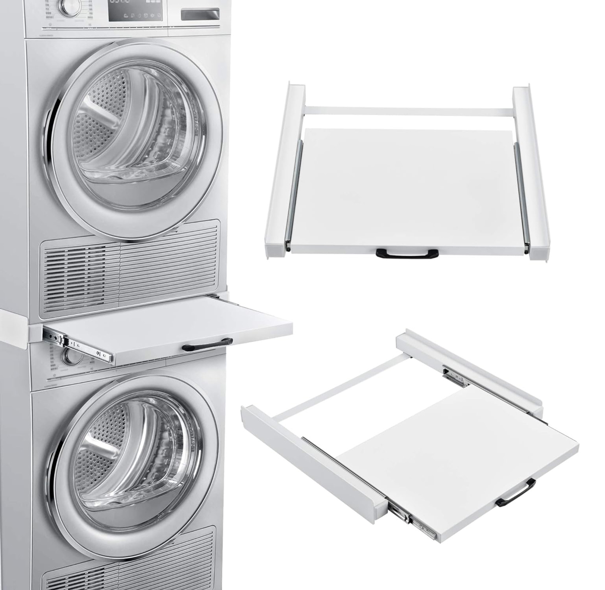 HOME USE συνδετικό πλυντηρίου/στεγνωτηρίου HUH-0194 με συρτάρι, 60x54x7.5cm - Image 2