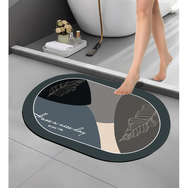Alternative view of HOME USE πατάκι μπάνιου HUH-0213, αντιολισθητικό, 60x40cm, 3.5mm πάχος, πολύχρωμο