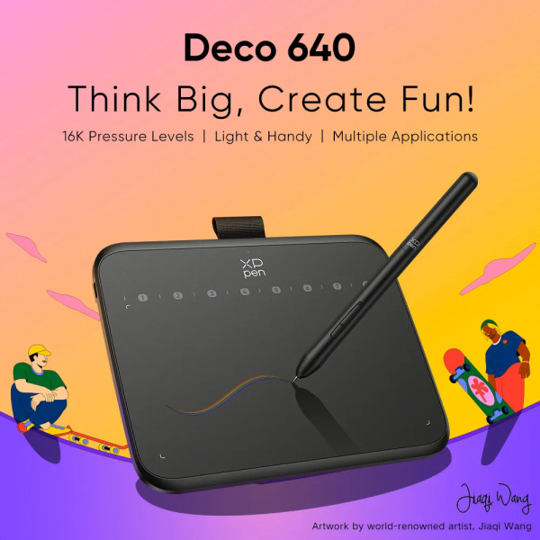 Alternative view of XP-PEN ταμπλέτα σχεδίασης με γραφίδα Deco 640, 160x90mm, μαύρο