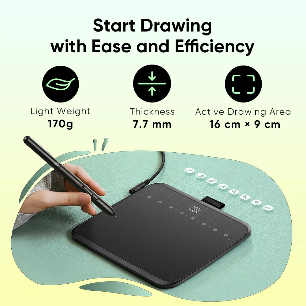 XP-PEN ταμπλέτα σχεδίασης με γραφίδα Deco 640, 160x90mm, μαύρο - Image 5