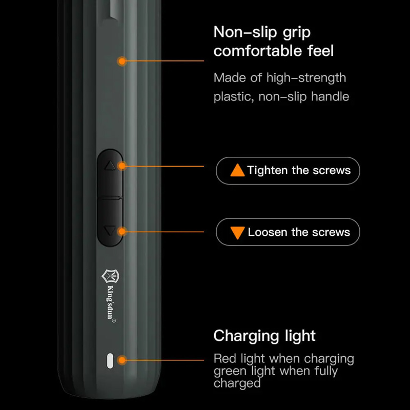 KINGSDUN σετ ηλεκτρικό κατσαβίδι KS-882042 με LED φακό, 2000mAh, 35 σε 1 - Image 3