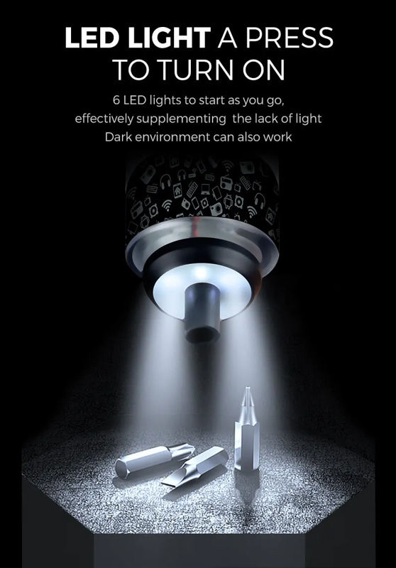 KINGSDUN σετ ηλεκτρικό κατσαβίδι KS-882055 με LED φακό, 2500mAh, 35 σε 1 - Image 6
