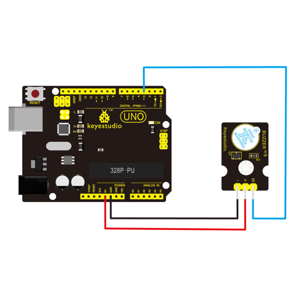 Alternative view of KEYESTUDIO active digital buzzer module KS0018