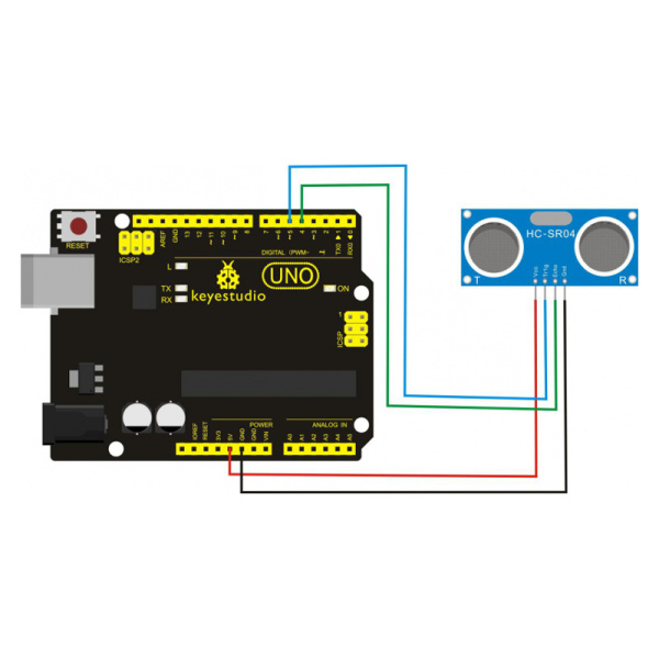 Alternative view of KEYESTUDIO HR-SR04 ultrasonic module KS0328, μπλε, 3τμχ