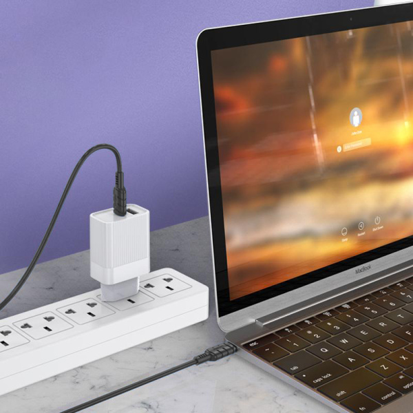 Alternative view of KAKUSIGA καλώδιο USB-C σε USB-C KSC-710, 60W, 480Mbps, 1.2m, λευκό