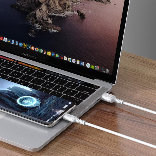 Alternative view of KAKUSIGA καλώδιο USB-C σε USB KSC-805, 3A, 480Mbps, 1m, λευκό