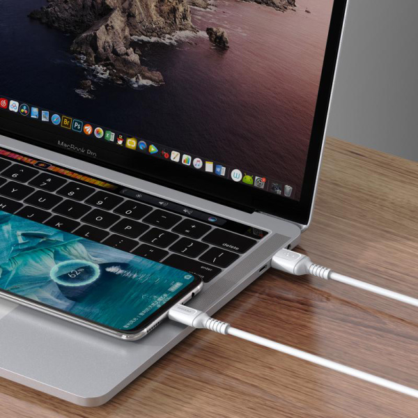 Alternative view of KAKUSIGA καλώδιο micro USB σε USB KSC-805, 2.4A, 480Mbps, 1m, λευκό