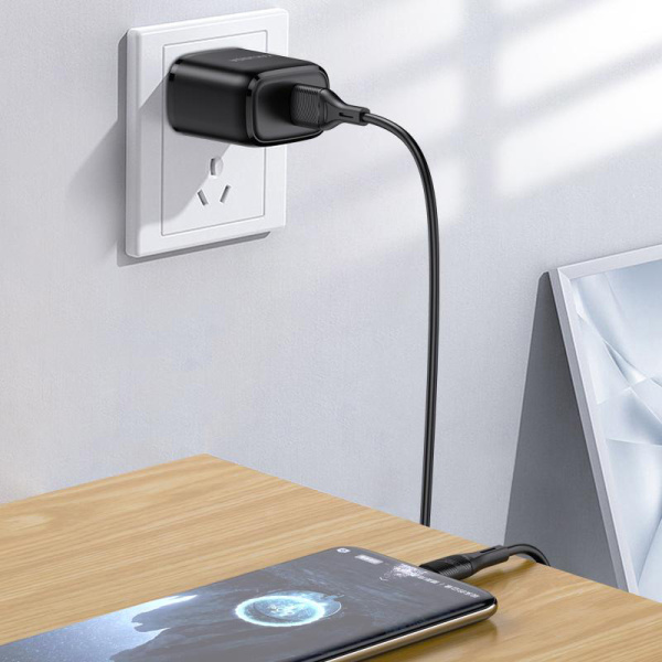 Alternative view of KAKUSIGA καλώδιο USB-C σε USB KSC-953, σιλικόνης, 3A, 480Mbps, 1m, λευκό
