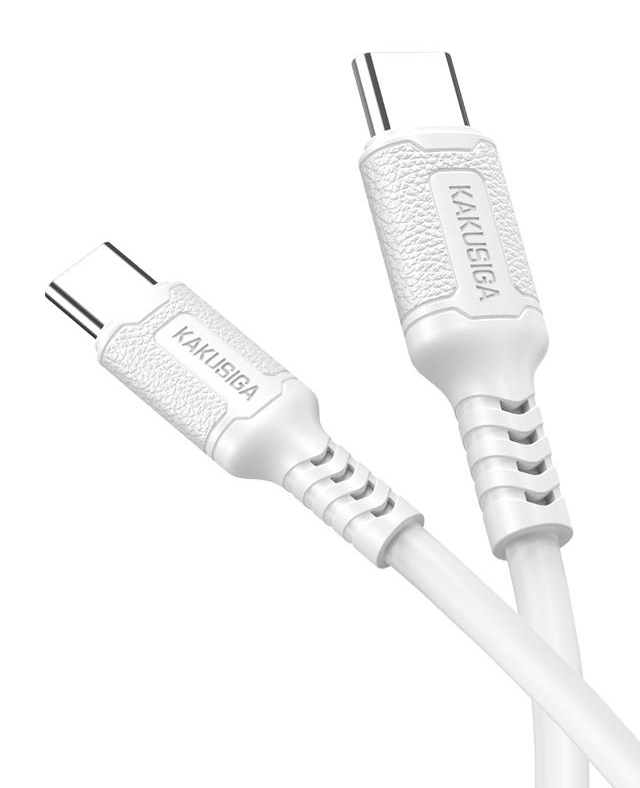 KAKUSIGA καλώδιο USB-C σε USB-C KSC-984, σιλικόνης, 60W, 480Mbps, 1m, λευκό - Image 3