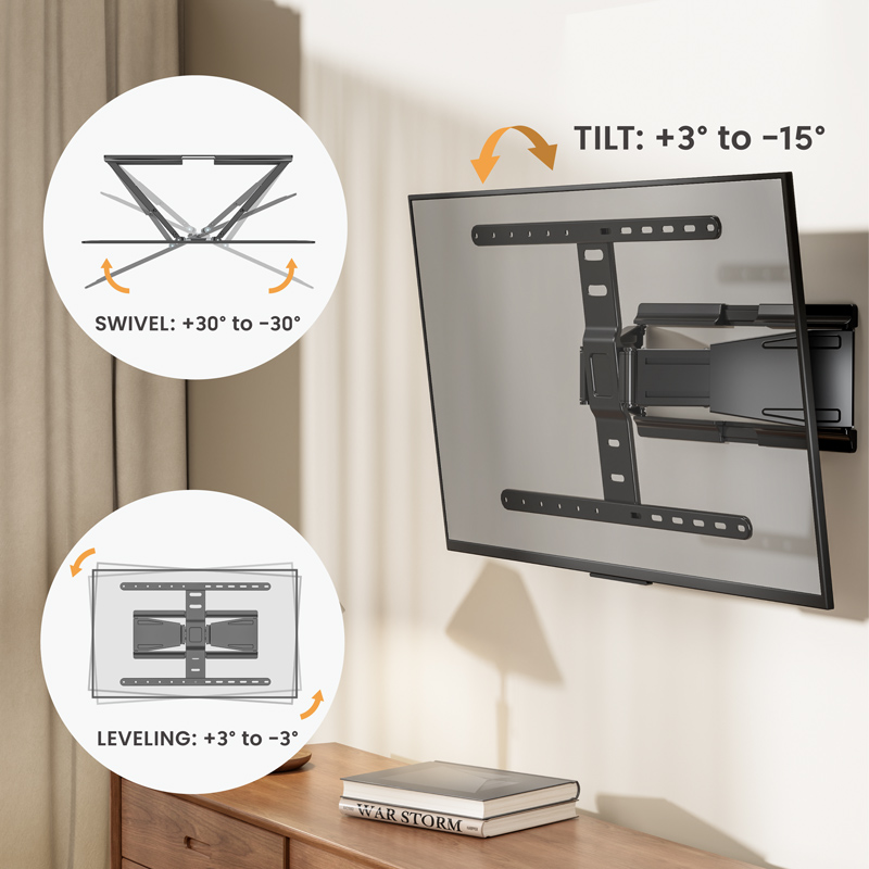 BRATECK επιτοίχια βάση τηλεόρασης LPA79-464, 43-90", έως 50kg, full motion - Image 3